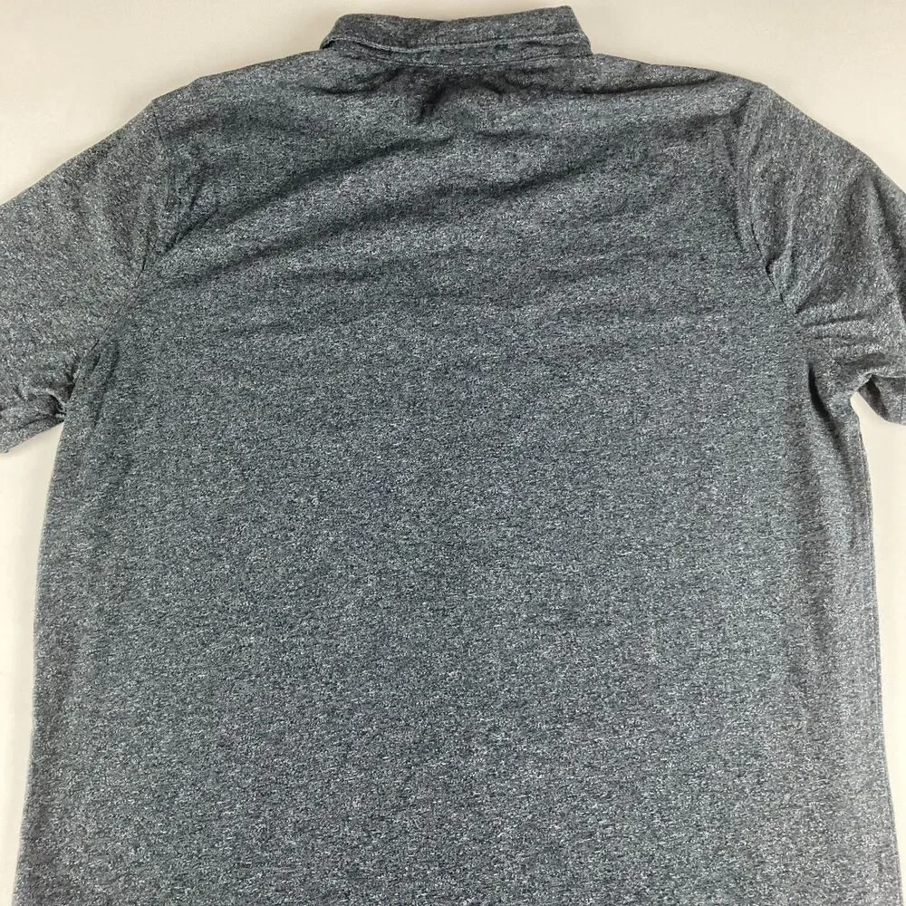 Banana Republic Mens Large Gray Heather Button Front Knit Shirt Pocket Casual L